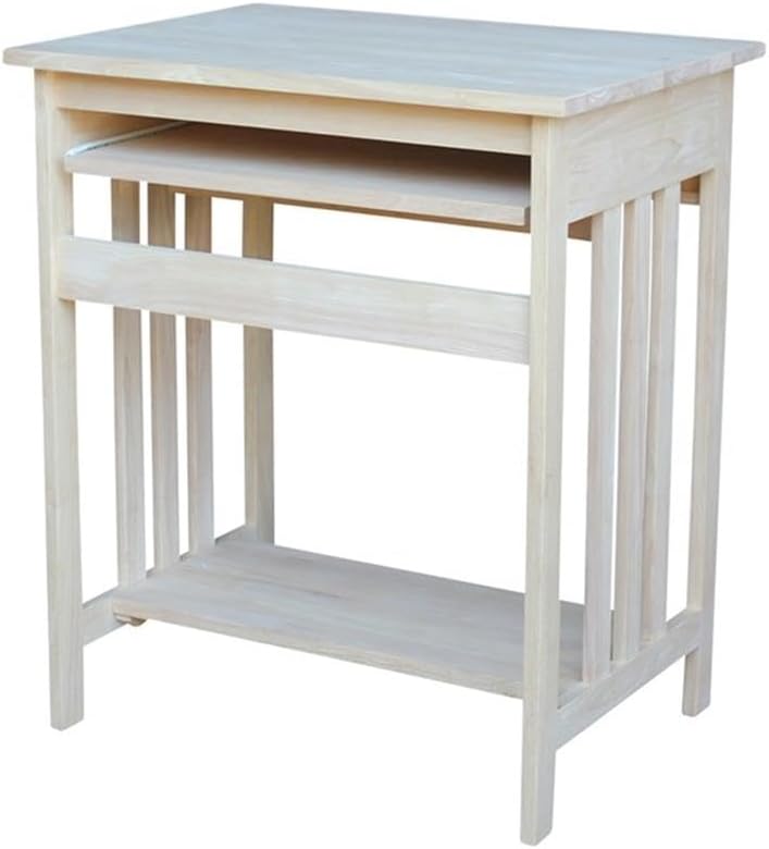 International Concepts Unfinished Mission Wood Computer Cart