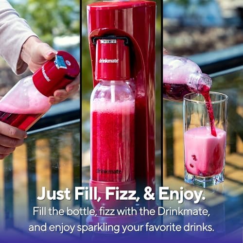 Drinkmate OmniFizz Sparkling Water Maker & Soda Streaming Machine | Carbonates Any Drink | ULTIMATE BUNDLE | Includes Three 60L CO2 Cartridges + Two