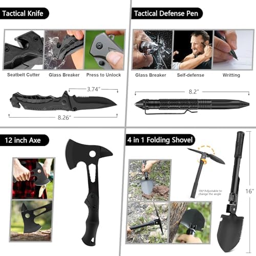 Survival Kit, First Aid Kit Survival Gear and Supplies Emergency Kit with Bug Out Bag Tactical Military Grade Molle IFAK for Camping, Earthquake