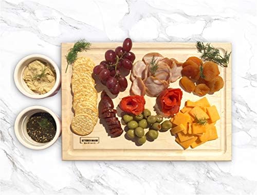Premium Maple Wood Cutting Board - 12x8 Inches, Reversible Chopping Board for Kitchen, Cheese, and Charcuterie, Durable and Knife-Friendly