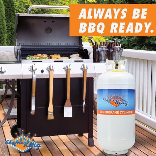 Flame King 40 Pound Steel Propane Tank Cylinder/Regulator/Mounting Rack Kit