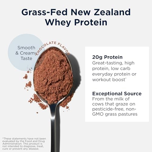 Designs for Health WheyCool - Grass Fed Whey Protein Powder Supplement with 20g Protein, May Support Athletes, Muscles + Energy - Non-GMO + Gluten-Free, Chocolate (30 Servings / 900g)