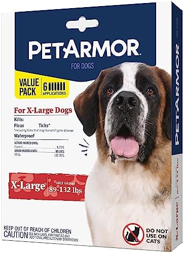 PetArmor Flea & Tick Topical Dogs 45-88 lbs, Fipronil, 3-Month | Ideal for Large Dogs 45-88 lbs; Kills Adult Fleas in 24-48 hrs; 3-month supply; Vet-Quality, No Rx Needed