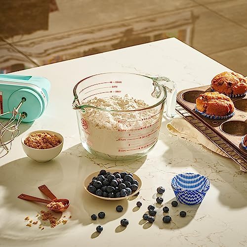 8 Cup Large Glass Measuring Cup - Kitchen Mixing Bowl, Liquid Measure Cups, Glass Bakeware Set, Punch Bowl