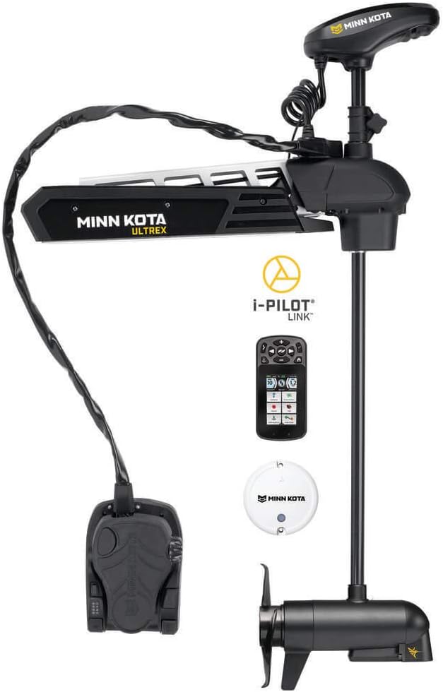 Minn Kota 1368881 Ultrex Freshwater Cable & Electric-Steer Bow-Mount Motor with MEGA Down Imaging, Digital Maximizer & i-Pilot Link GPS