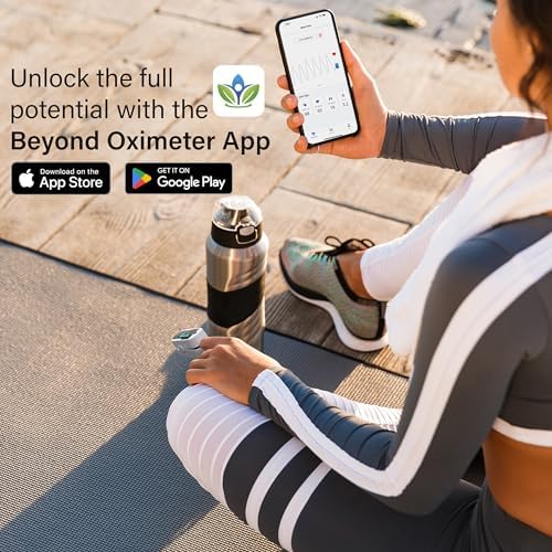 Zacurate 500E-B Wireless Bluetooth Fingertip Blood Pulse Oximeter Monitor with FREE App, SpO2, Heart Rate, Plethysmograph