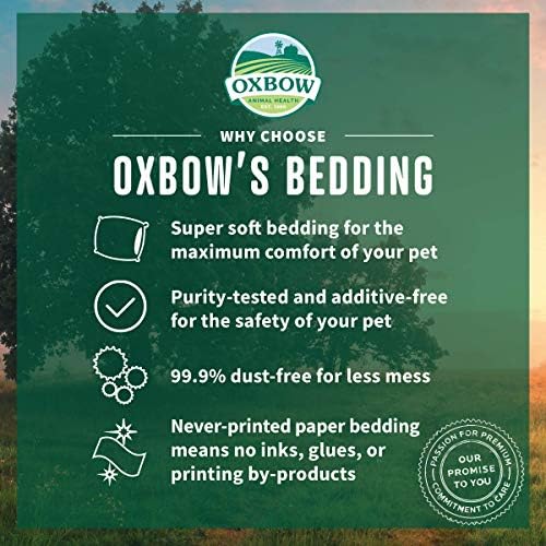 Oxbow Small Animal Bedding, Hamster, Guinea Pig, Rabbit, White, USA, 36 L | Pure Comfort, Hamster Bedding, Guinea Pig Bedding, Low Dust, Virgin Paper, Litter Box, Bunny, Rats, Gerbils, Chinchillas