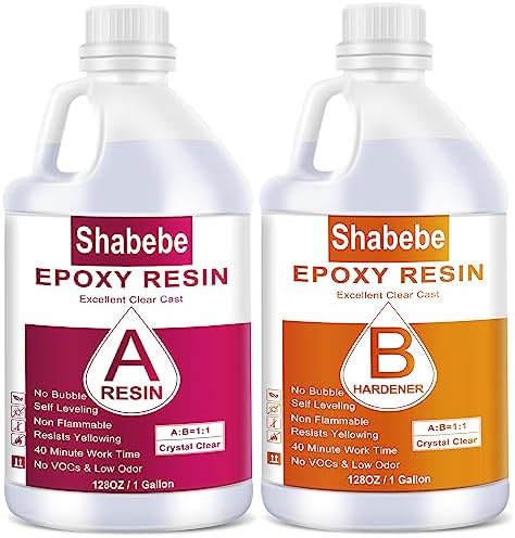 Epoxy Resin, 32OZ Epoxy Resin Crystal Clear, Not-Yellowing No-Bubble, Self Leveling Easy Pour/Mix 1:1 Casting Kit & Coating for DIY Jewelry Making