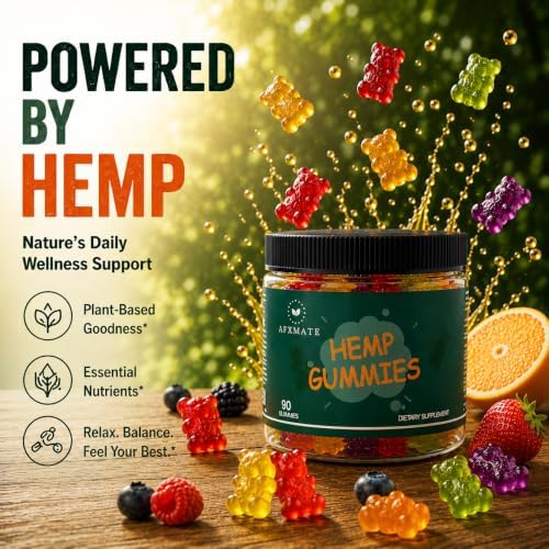 AFXMATE Hemp Gummies Fruit Flavored Gummy (90 Gummies)