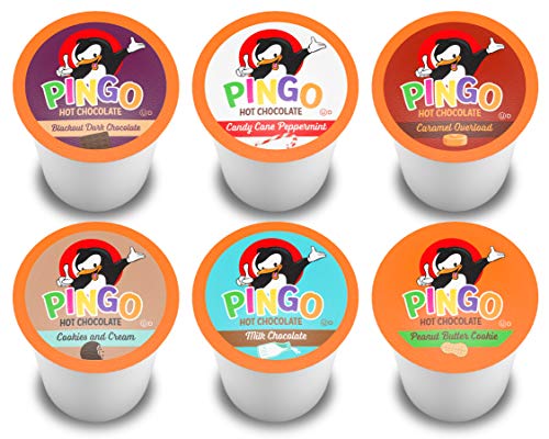 Pingo Hot Chocolate Pods for Keurig KCup Brewers, Assorted Cocoa Variety Pack, 100 Count