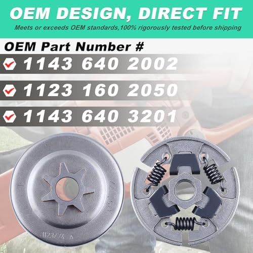 Adefol 325 7T Sprocket Clutch Drum Oil Pump Kit for Stihl MS251 MS231 MS231C MS251C Chainsaw
