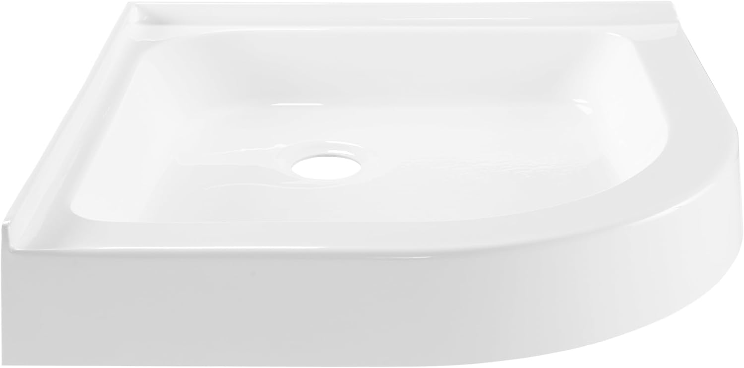 Voltaire 32" x 32" Acrylic White, Single-Threshold, Center Drain, Neo-angle Shower Base
