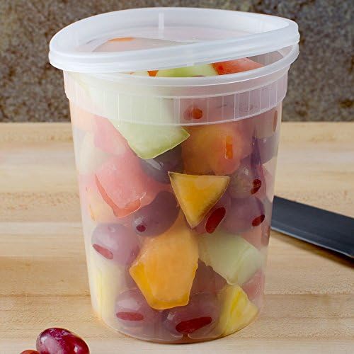 SunnyCare® SC32oz 32 oz.Microwavable Translucent Plastic Deli Container with Lid -(Case of 240)