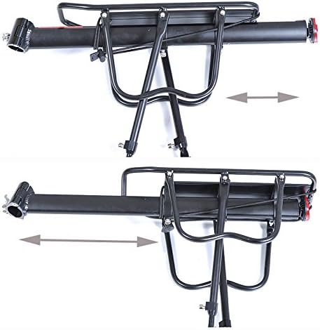 ThreeH Bicycle Rear Rack Adjustable Aluminum Alloy Bike Rack with Reflector | Adjustable, Aluminum Alloy, With Reflector, Quick-release