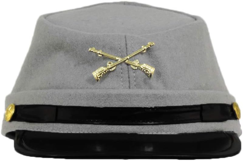 100% Wool Men's Civil War Replica Kepi Hat Grey Medium