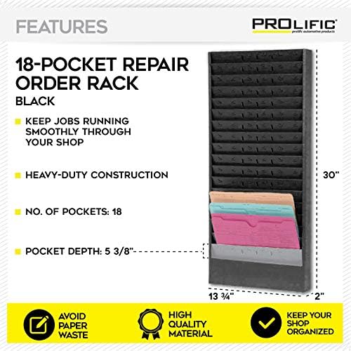 CHAMP Repair Order Rack, 18-Pocket Wall Mount Organizer, Gray