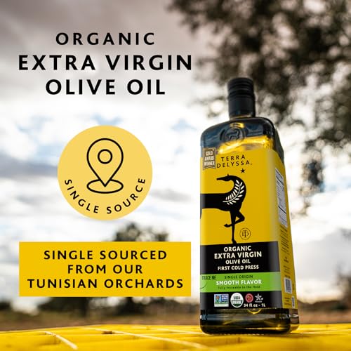 Terra Delyssa First Cold Pressed Organic Extra Virgin Olive Oil, Single Sourced, 500 ML (17 fl. oz) Dark Glass Bottle - 3 Pack, Non-GMO, Naturally Rich in Antioxidants and Polyphenols