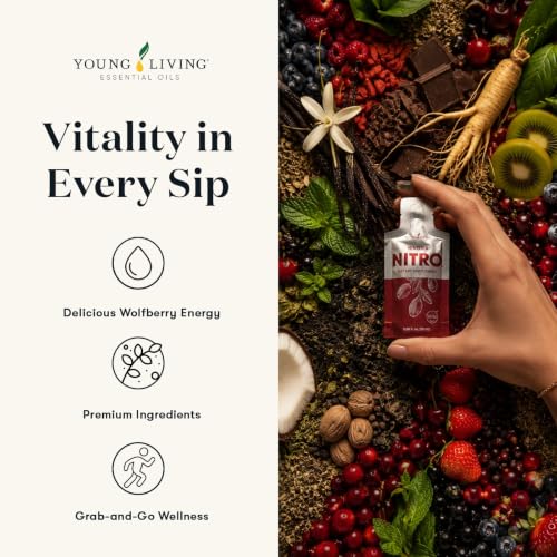 Young Living NingXia Nitro | 1 Pack (14 Sachets) | Energizing Wolfberry Drink with Green Tea & Korean Ginseng | Supports Focus