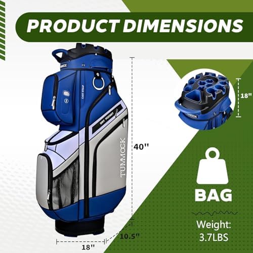 Golf Cart Bag, 14-Way Top Divider with Multiple Storage Pockets, Lightweight & Durable Golf Bag for Men, Cart-Friendly Design