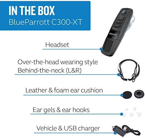 BlueParrott C300-XT MS Noise Cancelling Bluetooth Headset–Hands-Free Wireless Headset Programmed with Access to Microsoft Teams Walkie Talkie