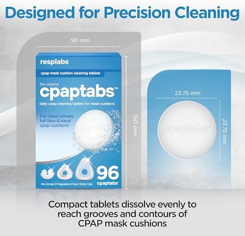 resplabs CPAP Cleaning Tablets, 96 Pack - Effervescent Cleaner for CPAP Masks, Tubing, and Humidifiers - 3 Month Supply