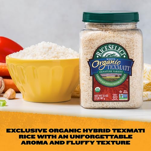 RiceSelect Organic Texmati White Rice, Long-Grain Basmati Rice