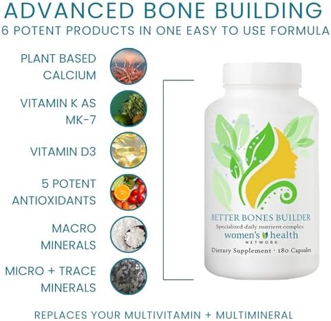 Better Bones Builder - 32-in-1 Calcium Supplements for Women, 300mg Calcium with Vitamin A, C, D3, K, and 300mg Magnesium