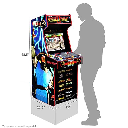 Arcade1Up Mortal Kombat At-Home Arcade System - 4ft, 1-2 Players, Black, LCD Display, Joystick & Button Control, Fantasy Theme
