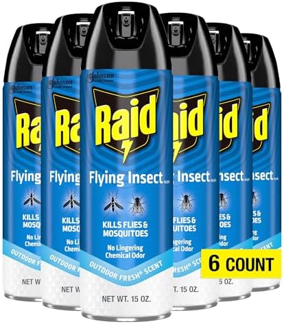 Raid Flying Insect Killer Mosquito and Fly Control No Lingering Chemical Odor Outdoor Fresh Scent 15 Ounce (Pack of 2)