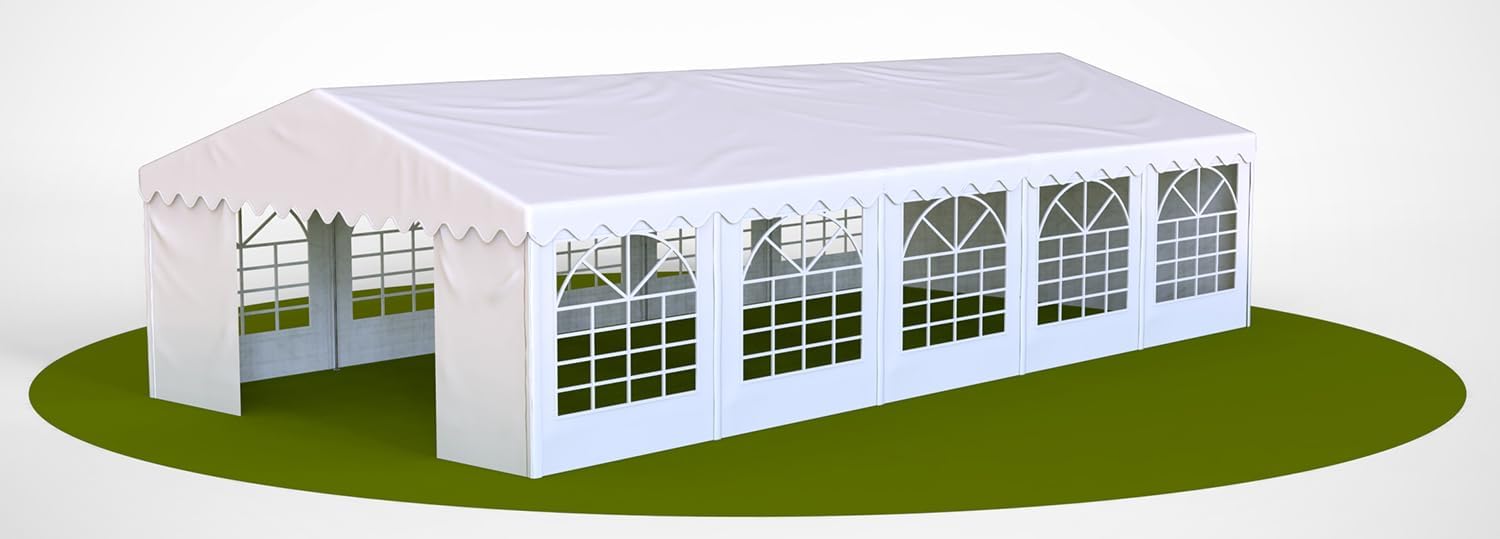 AMERICAN PHOENIX Party Tent 20x20 ft Heavy Duty Canopy Shelter for Wedding Event Fair with Fire Retardant Roof with Sidewalls and Windows White (20x20 - PE)
