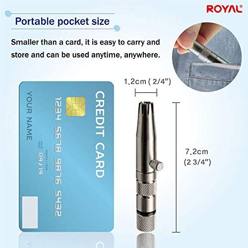 ROYAL [Made in Korea] Premium Manual Nose Hair Trimmer for Men Silver Bullet, Battery-Free, Stainless Steel Rotary Blade Grooming Tool, Waterproof