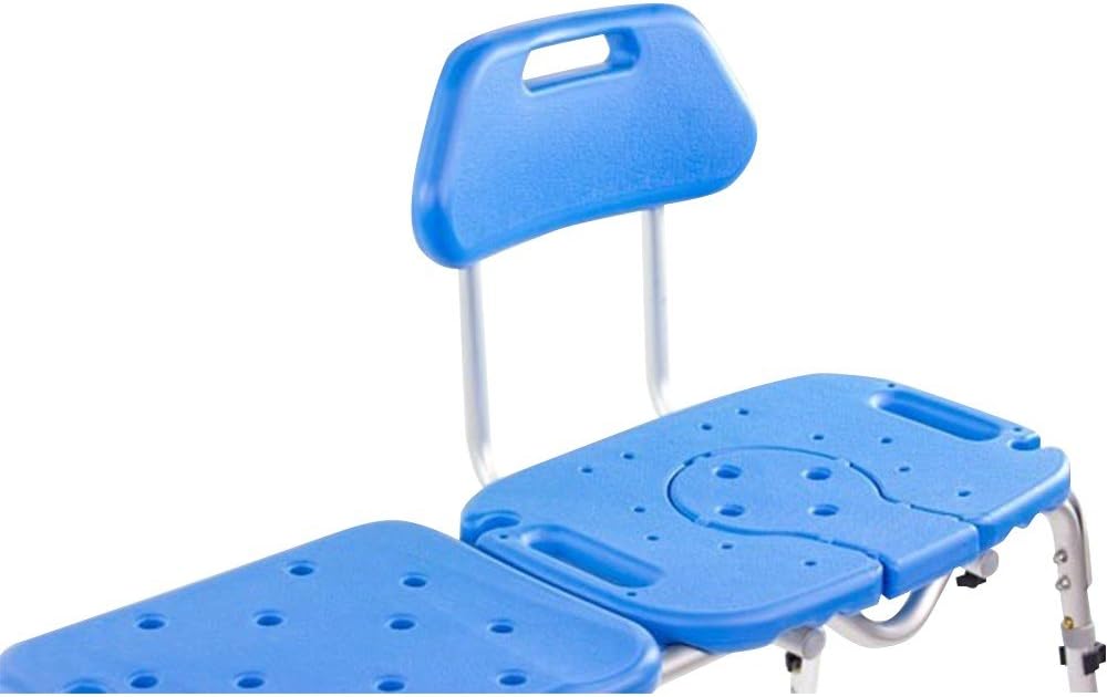 Tub Transfer Bench for Bathtub, All-Access Bath Bench with Cutout Seat | Slide Safely In & Out of the Tub - Blue, adjustable height, aluminum frame, cutout seat, extra-wide seat, cutout U-shape