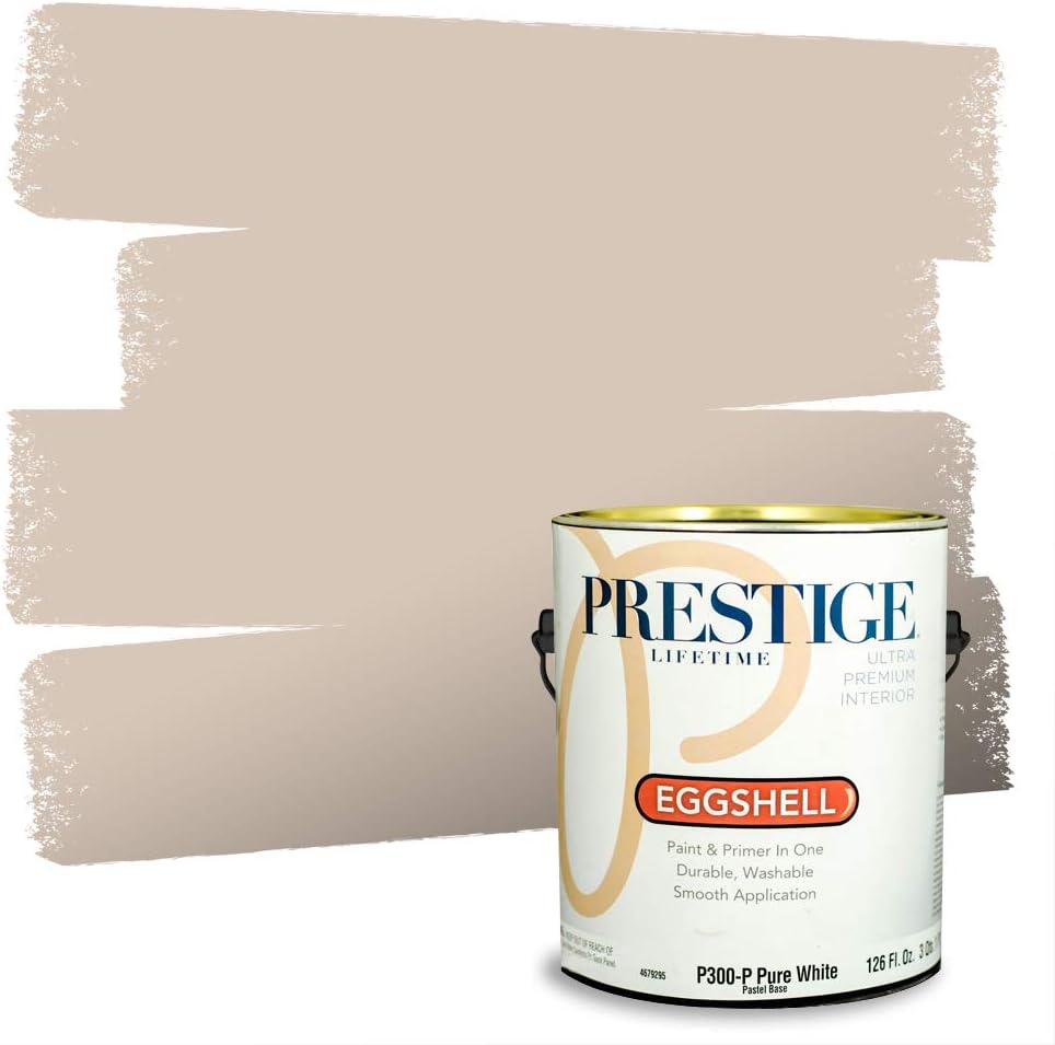 PRESTIGE Paints Exterior Paint and Primer In One, 1-Gallon, Flat, Comparable Match of Sherwin Williams* Sable*