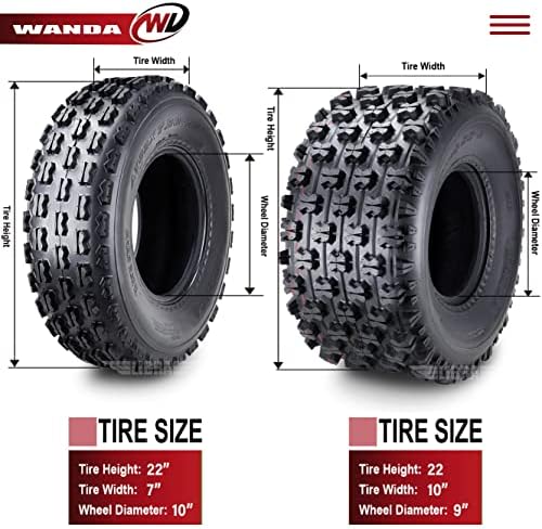 WANDA 4 Sport ATV tires 22x7-10 & 22x10-9 for 01-09 Honda TRX 250EX 300EX
