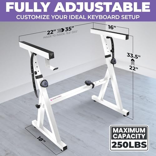 Liquid Stands Piano Keyboard Stand - Z Style Adjustable and Portable Heavy Duty Music Stand for Kids and Adults -Fits 54-88 Key Electric Pianos - Sturdy Musical Keyboard Stand (Black)