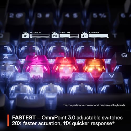 SteelSeries Apex Pro TKL Gen 3 - HyperMagnetic Gaming Keyboard - OmniPoint 3.0 Switches - Adjustable Response - Rapid Trigger - Rapid Tap/SOCD - OLED - PBT Keycaps - USB-C - US Layout QWERTY