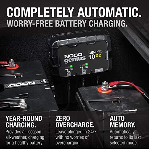 NOCO GENPRO10X2 12V 20A 2-Bank OnBoard Marine Battery Charger & Maintainer