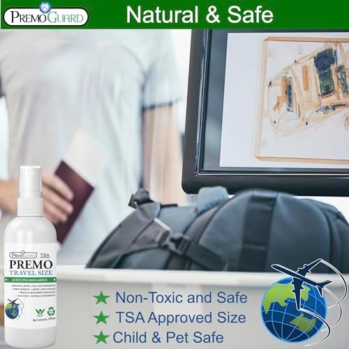 Premo Guard Bed Bug & Mite Killer Spray – University Tested 100% Kill Rate | Natural, Safe for Bedding, Furniture, Fabrics, and Clothing, Non Toxic, Stain & Scent Free, Child & Pet Safe