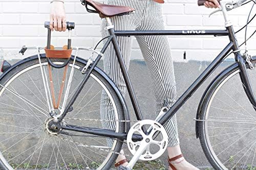 oopsmark U-Lock Holster for Kryptonite Bicycle Locks; Leather D-Lock Holder for More Quiet Bike Ride