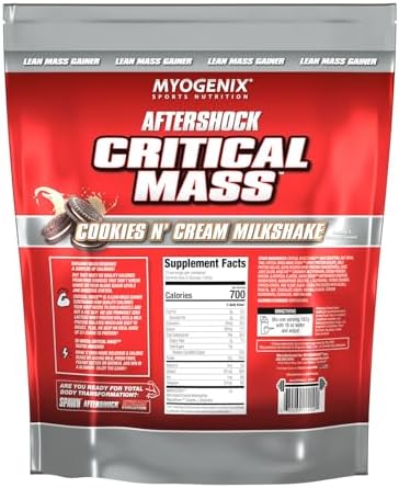 Myogenix Critical Mass Gainer – Muscle Mass Weight Gain Supplement, Zero Lactose Whey Protein Powder – Anabolic Whey Protein – Chocolate Milkshake (6.01 lbs)