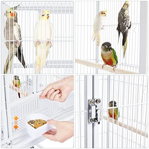 Yaheetech 41.5" Stackable Divided Breeder Breeding Parakeet Bird Cage for Canaries Cockatiels Lovebirds Finches Budgies Small Parrots with Rolling