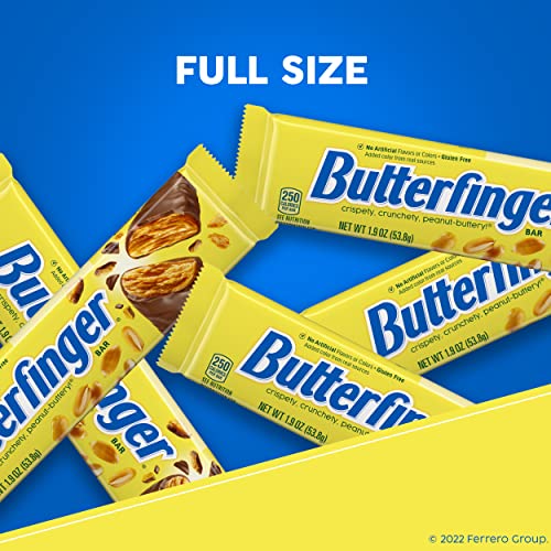 Butterfinger Full Size Candy Bar, 36 Count, Crispety Crunchety Peanut-Buttery On-The-Go Sweet Treat, 1.9 oz Each