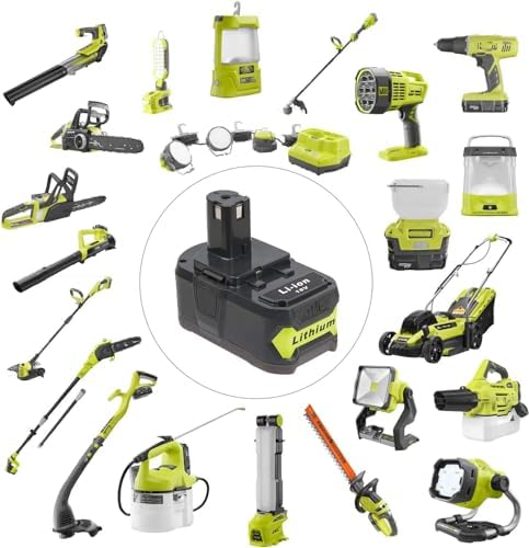 18V Battery and Charger Combo for Ryobi 18 Volt Cordless Tools Battery and P118B Charger, 18V Battery Capacity Output 5.0Ah