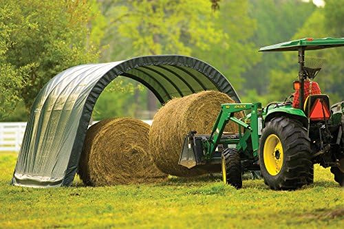 ShelterLogic Peak Style Run-in Shed - Green, 24ft.L x 22ft.W x 12ft.H, Model Number 58542