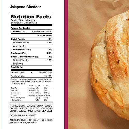 Fresh Sourdough Bread – San Francisco Bakery Style Dutch Oven Jalapeño Cheddar Loaf – Hand-made – Natural – 1 Sliced Artisan Round 36 oz