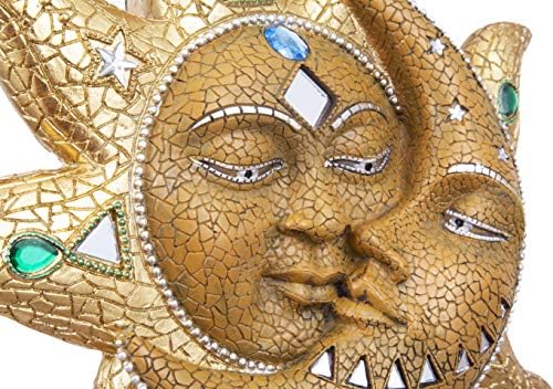 George S. Chen Imports Polyresin Orange Mosaic Face Sun with Yellow Mosaic Moon, 13", Multicolor (SS-G-63046)