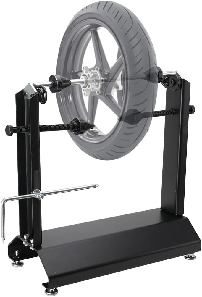 Motorcycle Wheel Balancer, Wheel Truing Stand, Adjustable Truing Pointer | Heavy Duty Motorcycle Tire Balancer
