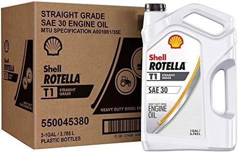 Shell Rotella 550019857-3PK T1 30 Heavy Duty Diesel Engine Oil (CF/CF-2) - 1 Gallon Jug Pack of 3
