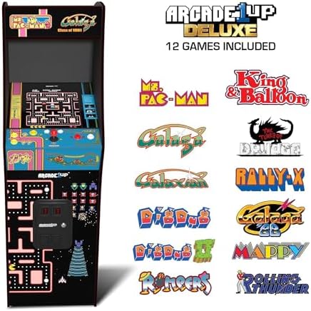 Arcade1Up Ms. Pac-Man Class of '81 Deluxe Arcade Machine Gaming Cabinet with 12 Retro Games, 17" LCD Screen and Real Feel Joysticks and Buttons