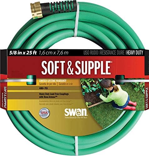 Swan Hose SNSS58025 5/8" X 25' Soft & Supple Garden Hose